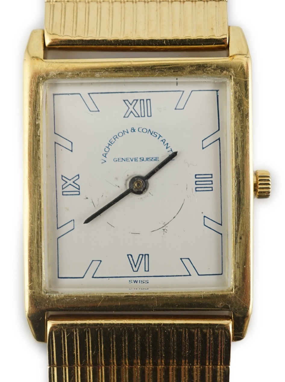 A gentleman's 1960's 18ct gold Vacheron & Constantin manual wind dress wrist watch, on an 18k gold bracelet